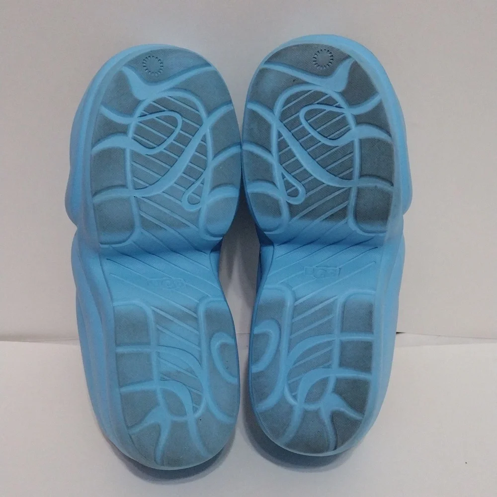 UGG Aww Yeah Blue Chunky Platform Height Booster Slip-On Slide Sandals Women 10